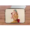Illustratie - Mascara - Vrouw - Geel laptophoes neopreen klein -tafel