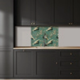 Kersenbloesem - Kraamvogels - Groen keuken achterwand 2 middel 865 -sfeer1