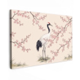 Aziatisch - Kraanvogel - Beige canvas 2cm klein -z3d
