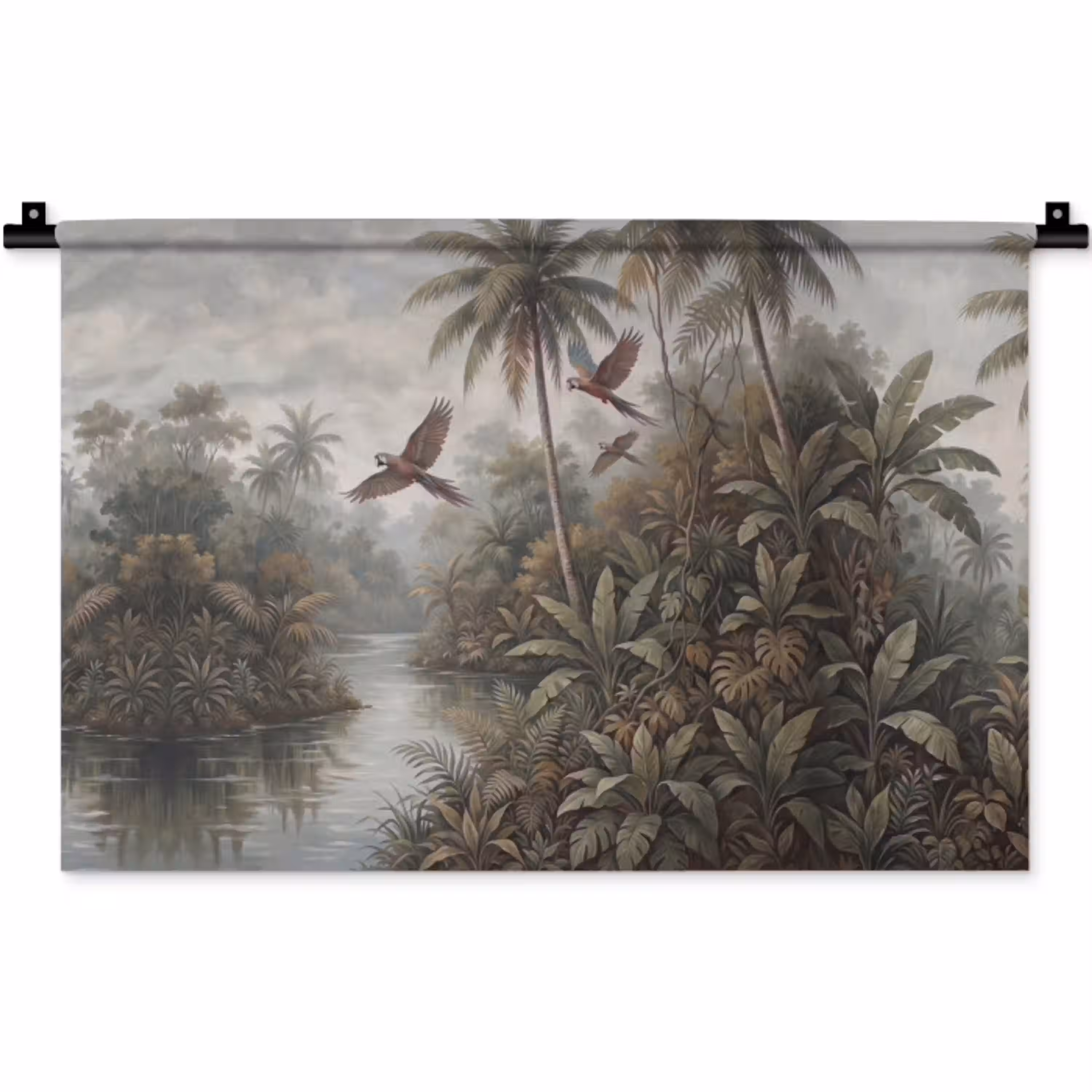Vogel - Vliegend - Tropisch - Landschap - Klassiek Wandkleed katoen klein -zz3d