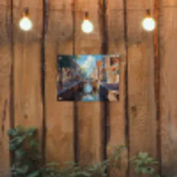 Stad - Gracht - Zon - Fietsen tuinposter los doek klein -sfeer1