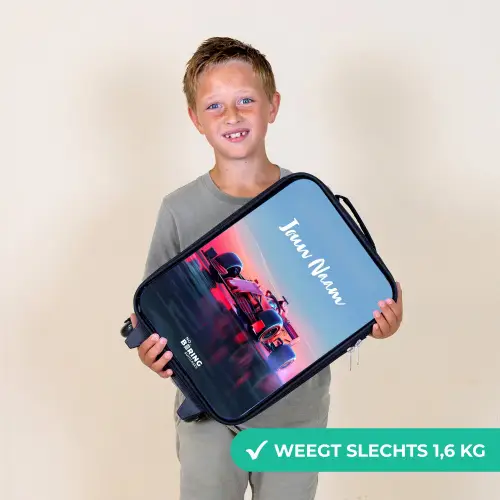 Rode racer Kinderkoffer - Zwart klein -sfeer4_NL