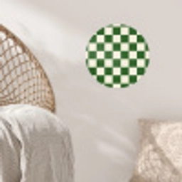 Schaakbord - Patroon - Groen Wandcirkel behangsticker klein 186 -sfeer4