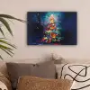 Kerstboom - Kerst - Abstract - Kleurrijk canvas 2cm klein -sfeer1