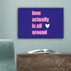 Tekst - Valentijn - Love - Blauw canvas 2cm klein -sfeer4