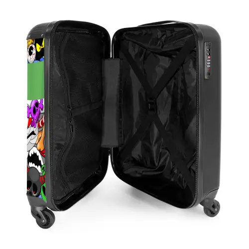 Kleurrijke Monstermix NBS - Handbagage koffer - Kinderen Unisex middel -binnenkant