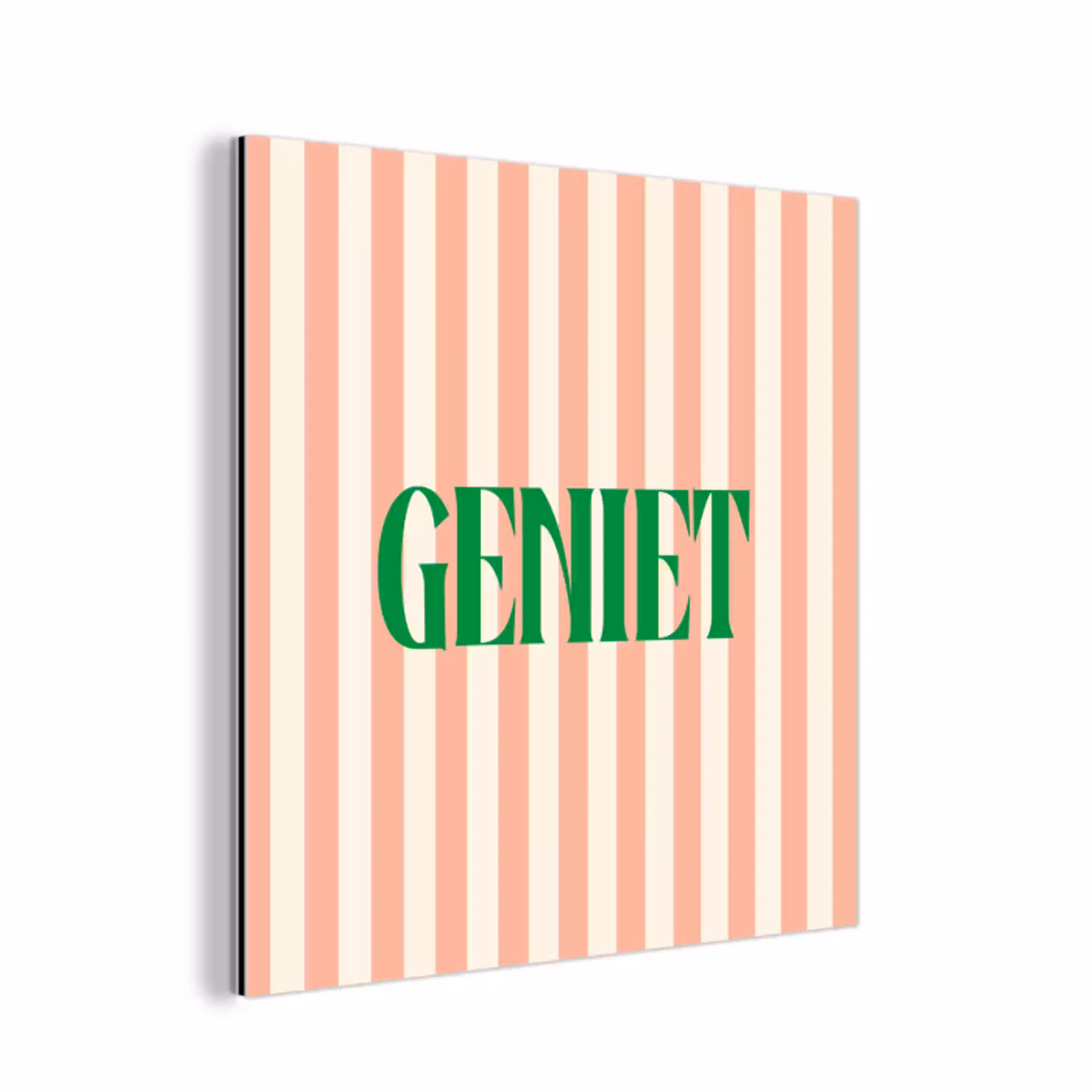 Zachtroze - Groen - Strepen - Geniet aluminium wit klein -3d