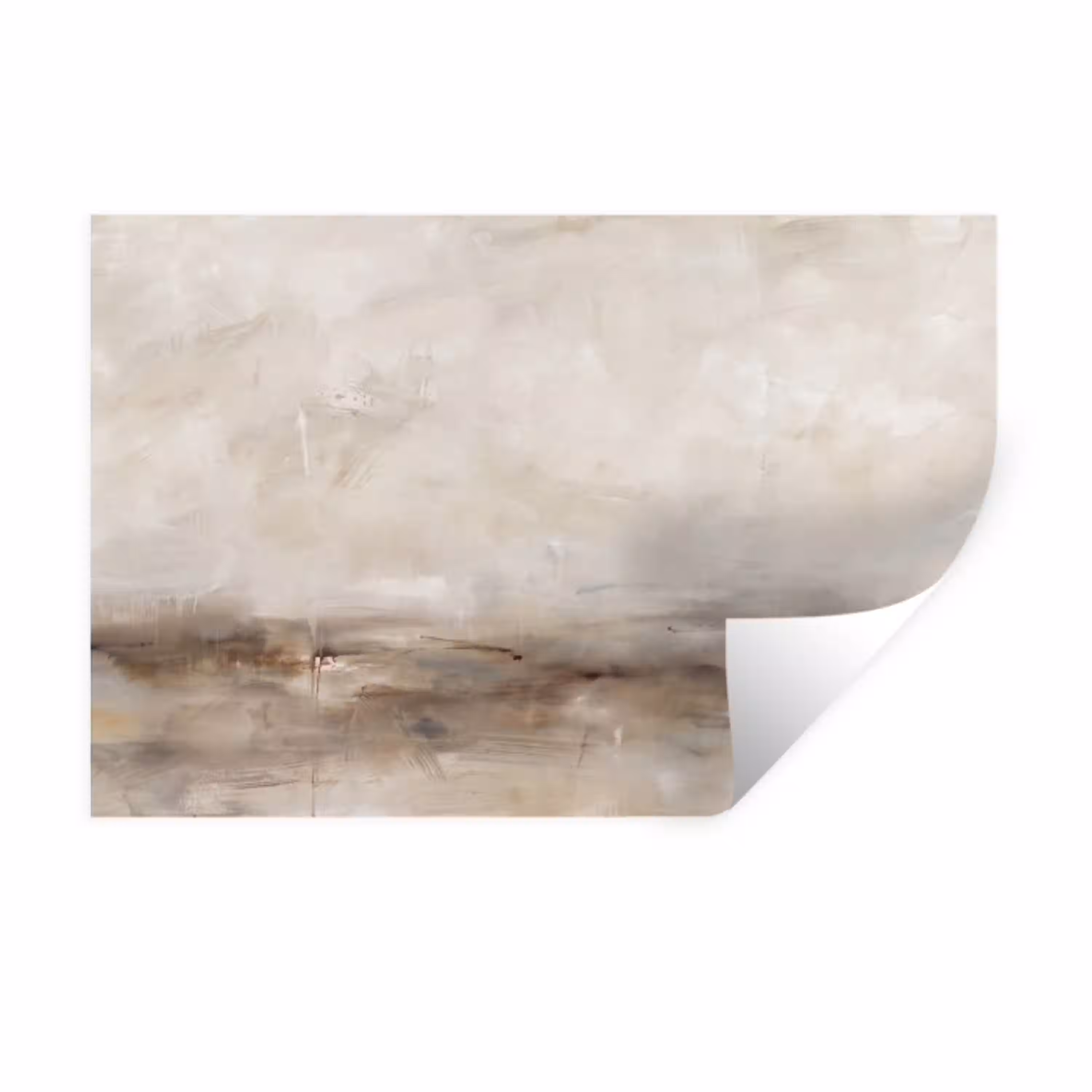 Abstrakt - Landschap - Modern - Beige - Kunst Muursticker klein -3d