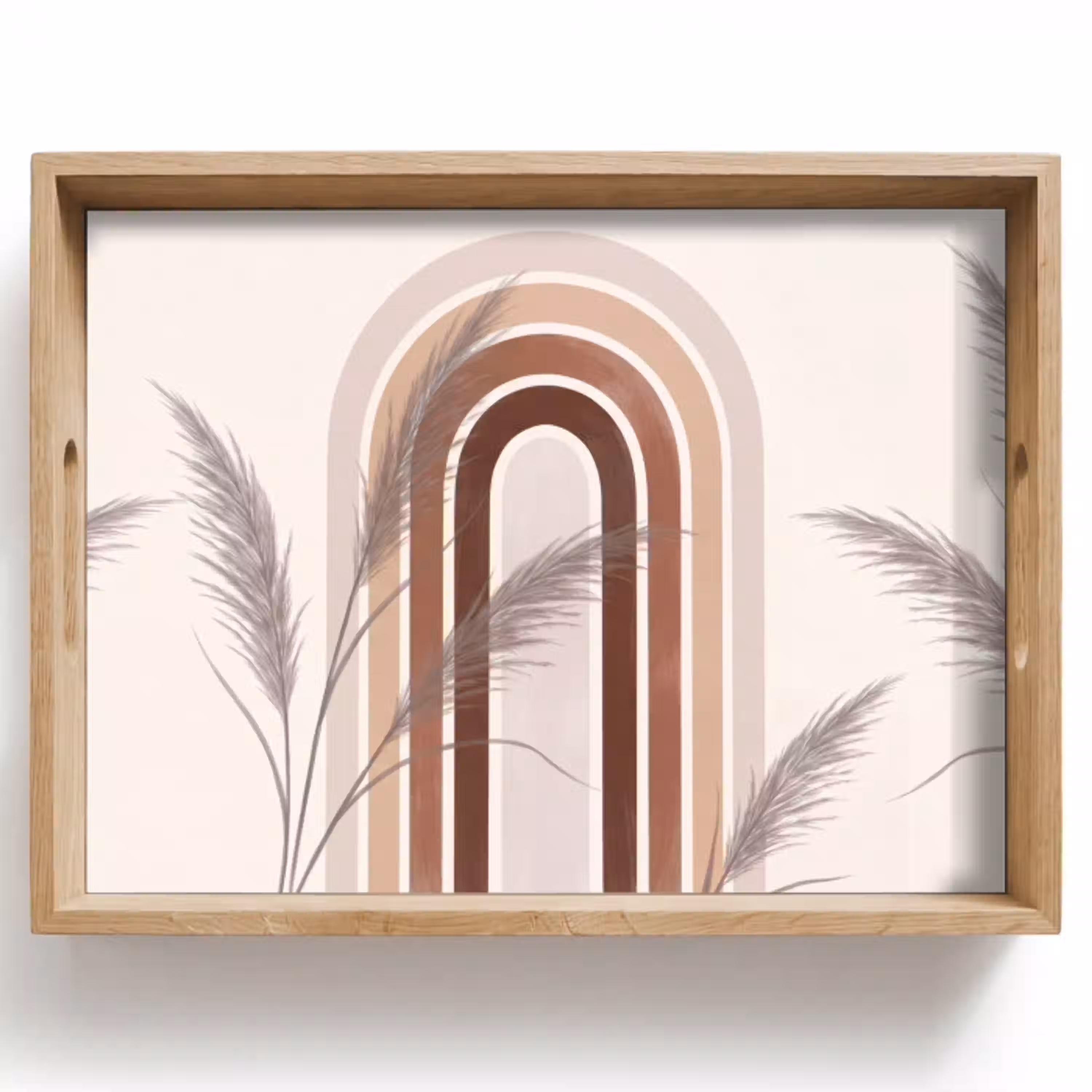 Abstract - Bogen - Plant - Boho - Beige Dienblad Rechthoek middel -z3d_shopping