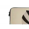 Bladeren - Gestreept - Stengel - Beige laptophoes neopreen klein -detail