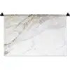 Marmer - Steen - Wit - Goud - Marmerlook - Steen - Luxe Wandkleed katoen klein -zz3d