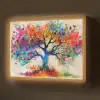 Levensboom - Natuur - Kleurrijk - Boom Light Box met batterij (Wandlamp) middel -z3d_website