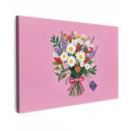 Bloemen - Quote - Kaartje - Kleurrijk Tuinposter op houten frame 2 cm dik klein -3d