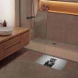 Otter - Wc-borstel - Bril - Zwart - Wit Badmat klein -sfeer2