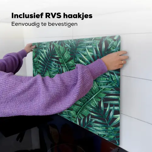 Bladeren - Inductie beschermer - Jungle - Tropical Inductie beschemer met haakjes middel -ky-ophangen-nl