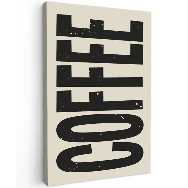 Japandi - Koffie - Decoratie - Vintage Tuinposter op houten frame 2 cm dik klein -3d