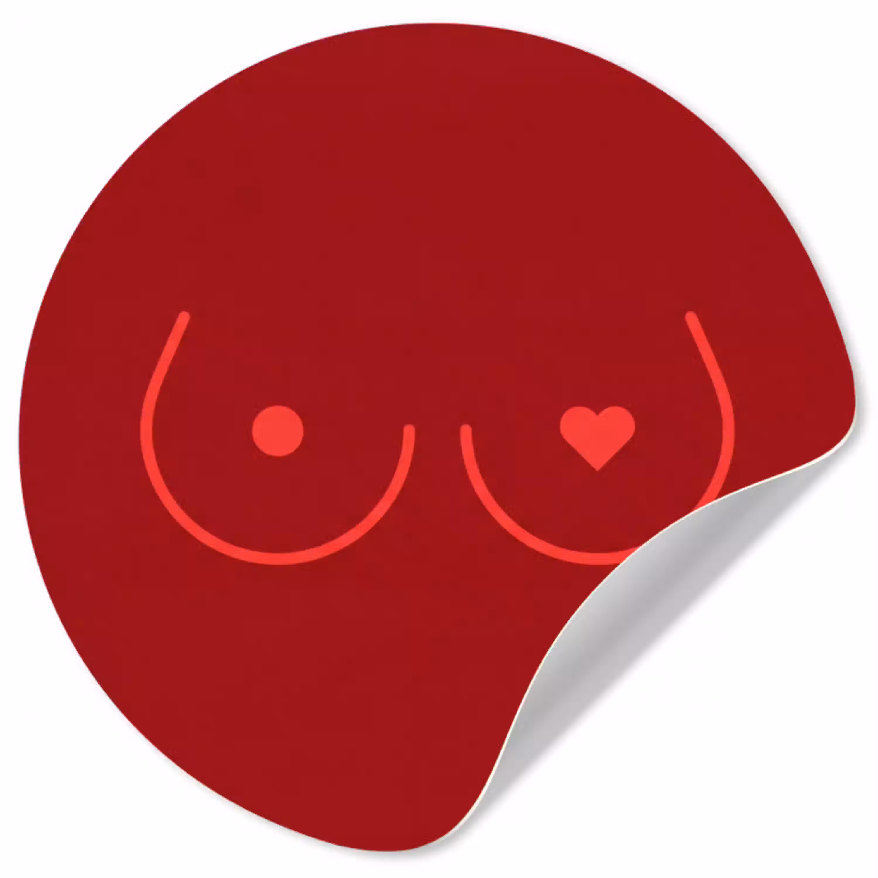 Minimalistisch - Lijnillustratie - Rood Wandcirkel behangsticker klein -3d