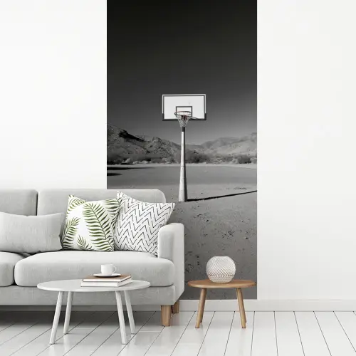Basketbalpaal - Landschap - Zand - Wit fotobehang vinyl groot -woonkamer
