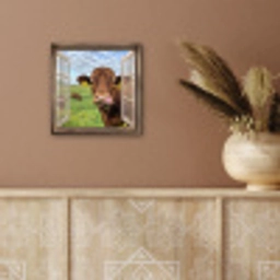 Doorkijk - Koe - Weiland - Landschap - Dieren aluminium wit klein -sfeer4