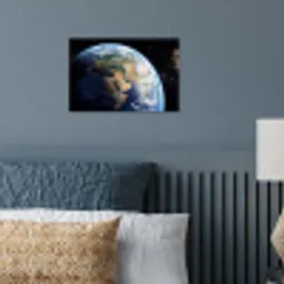 Aarde - Ruimte - Blauw - Groen poster papier klein -sfeer2