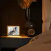 Marmer - Blauw - Goud Light Box met kabel (Tafellamp) klein -sfeer1