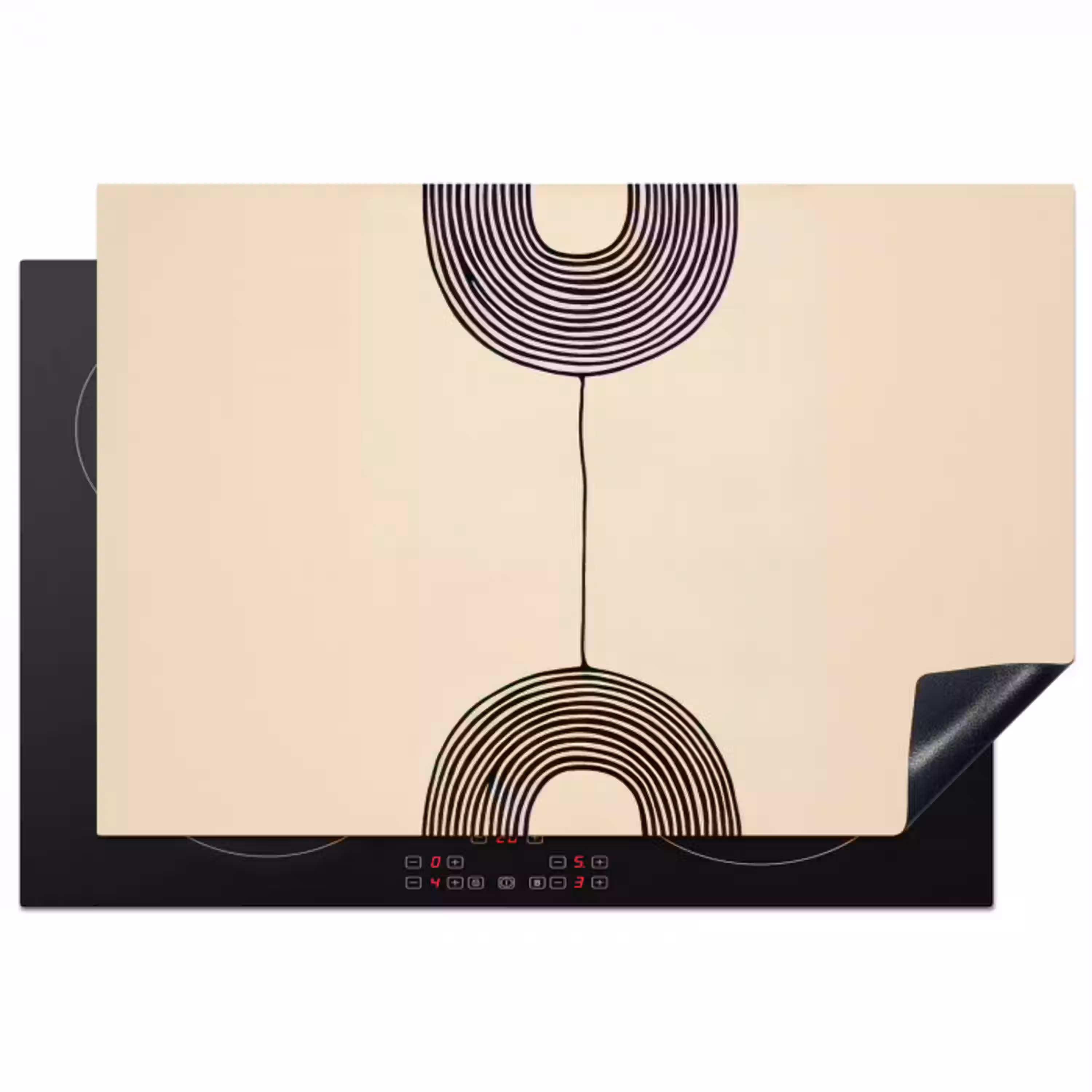 Geometrische bogen - Minimalistisch - Symmetrisch Inductie beschermer vinyl 3mm klein -3d