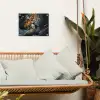 Papegaai - Vogel - Rots - Wit tuinposter los doek klein -sfeer7