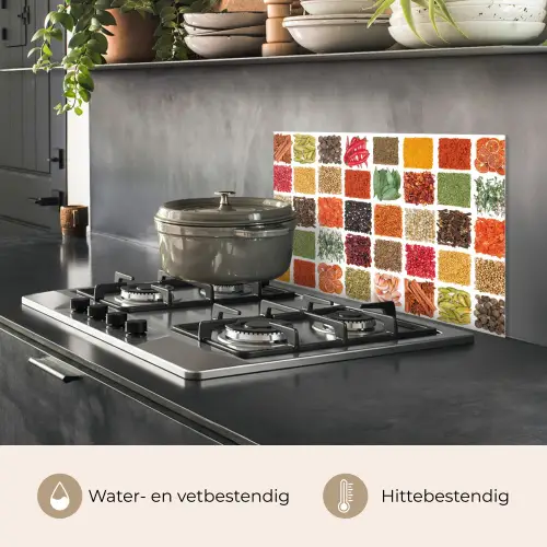 Vierkanten - Specerijen - Kruiden - Grafisch keuken achterwand spatscherm klein -usp_NL