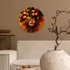 Vrouw - Citroenen - Bloesem - Geel Wandcirkel plexiglas klein -sfeer1