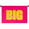 Dream big - Roze - Geel - Minimalistisch Wandkleed katoen klein -zz3d