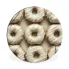 Donuts - Chocolade - Wit - Beige Wandcirkel aluminium klein -3d