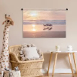 Zee - Vogels - Strand Wandkleed katoen middel -wsfeer5_kind
