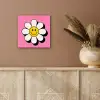 Smiley - Bloem - Roze aluminium wit klein -sfeer4