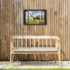 Uitzicht op Koeien en Windmolen Tuinposter op houten frame 2 cm dik klein -sfeer4