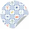 Zee - Sfeer- Mozaïek - Blauw Wandcirkel behangsticker klein 186 -3d