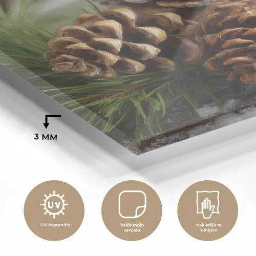 Dennenappels - Kerstsfeer - Bruin - Groen plexiglas 5mm klein -sfeer2