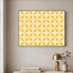Patroon - Retro - Geel Textielframe zwart klein 947 -sfeer2