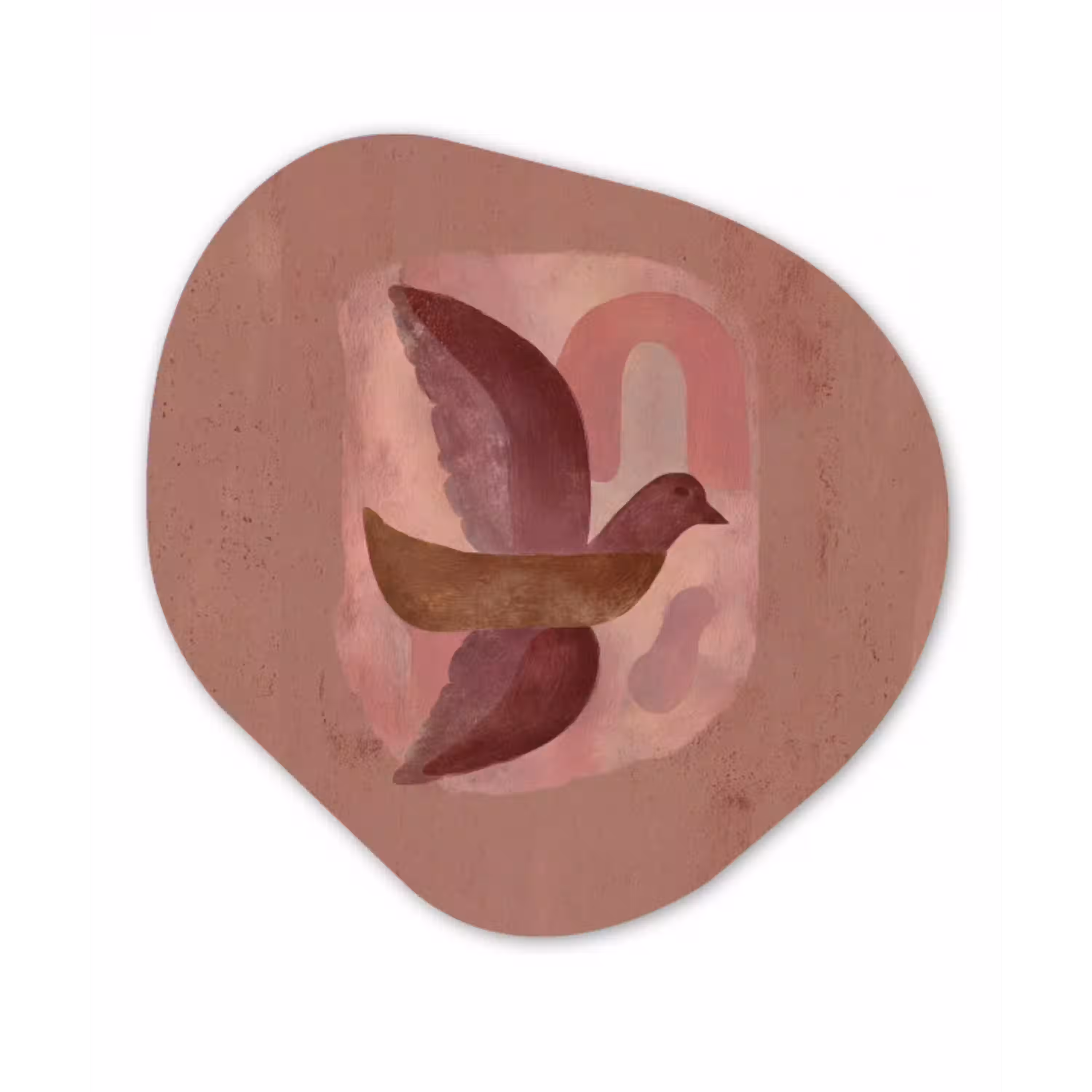 Illustratie - Vogels - Abstract - Roze Wandcirkel Organisch Forex 3mm klein -3d