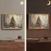 Kerstboom - Vintage - Kerst - Cadeau Light Box met batterij (Wandlamp) middel -sfeer3