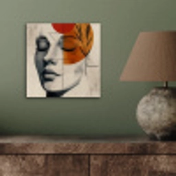 Gezicht - Cirkels - Kunst - Modern aluminium wit klein -sfeer2