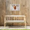 Schotse Hooglander - Sneeuw - Winter - Natuur - Dier - Doorkijk - Landelijk Tuinposter op houten frame 2 cm dik klein -sfeer4