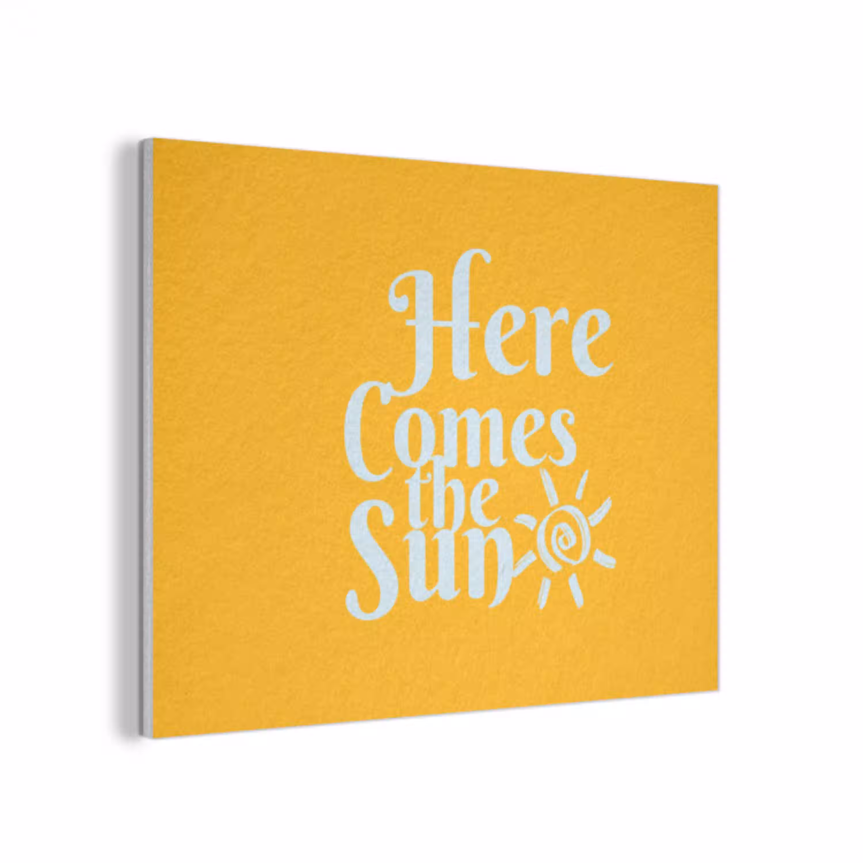 Geel - Blauw - Here comes the sun PET vilt klein -3d