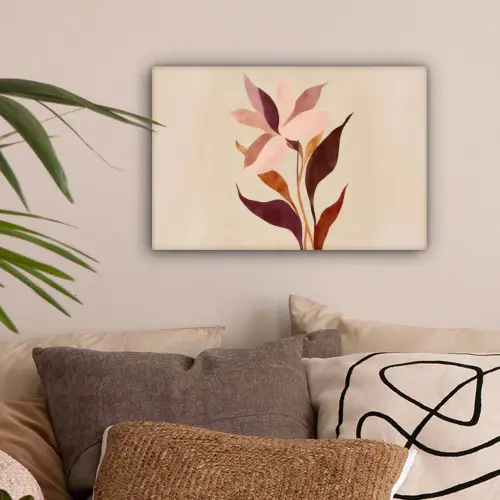 Bloemen - Blaadjes - Minimalistisch - Roze canvas 2cm klein -sfeer1