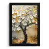 Boom - Bloemen - Goud - Beige fotolijst zwart zonder passe partout klein -3d