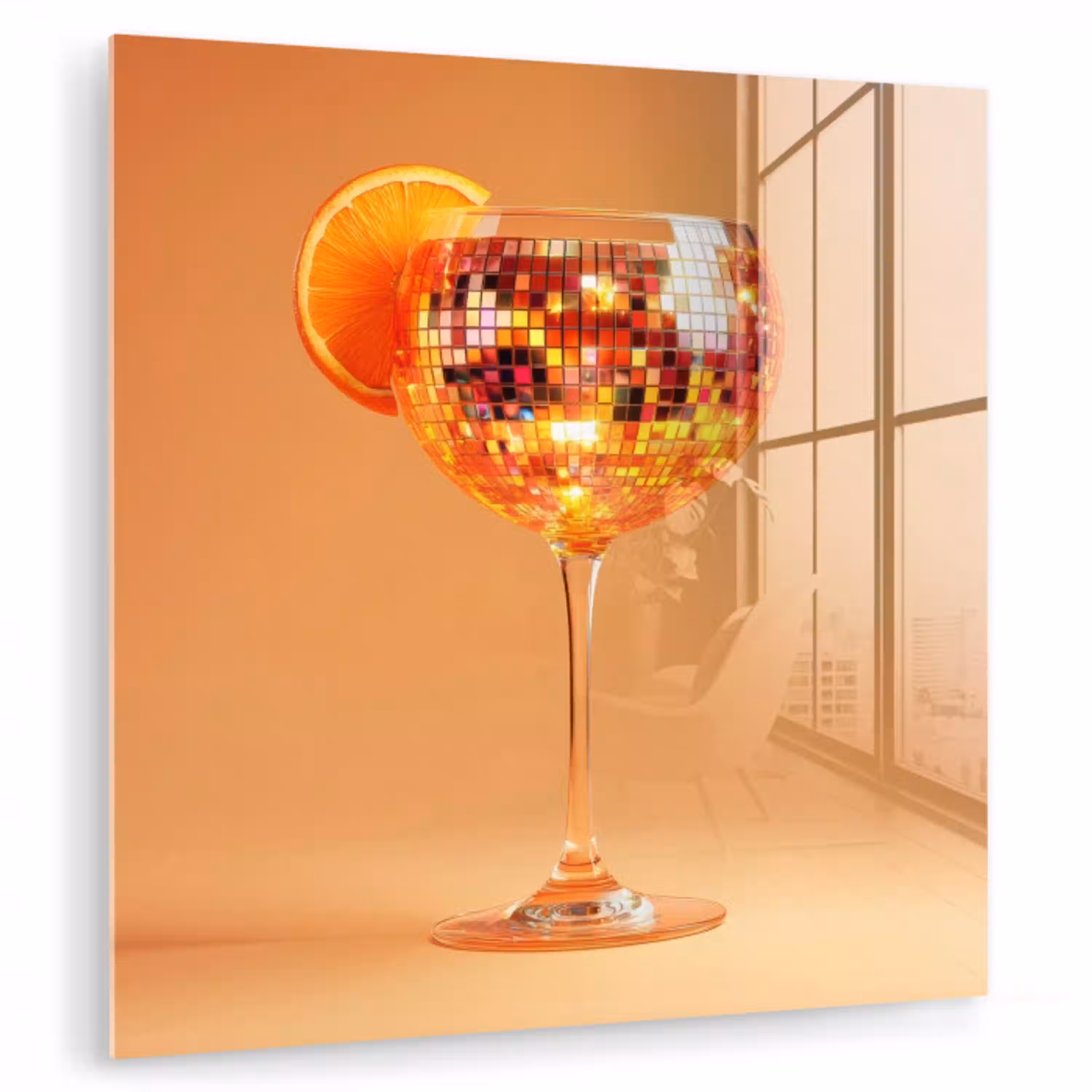 Drank - Oranje - Glitter - Disco plexiglas 5mm klein -zzzproduct_nieuw