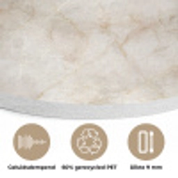 Lichtbeige - Goudbruine Nerven - Marmer Akoestische PET Vilt - Rond klein 838 -closeup_NL