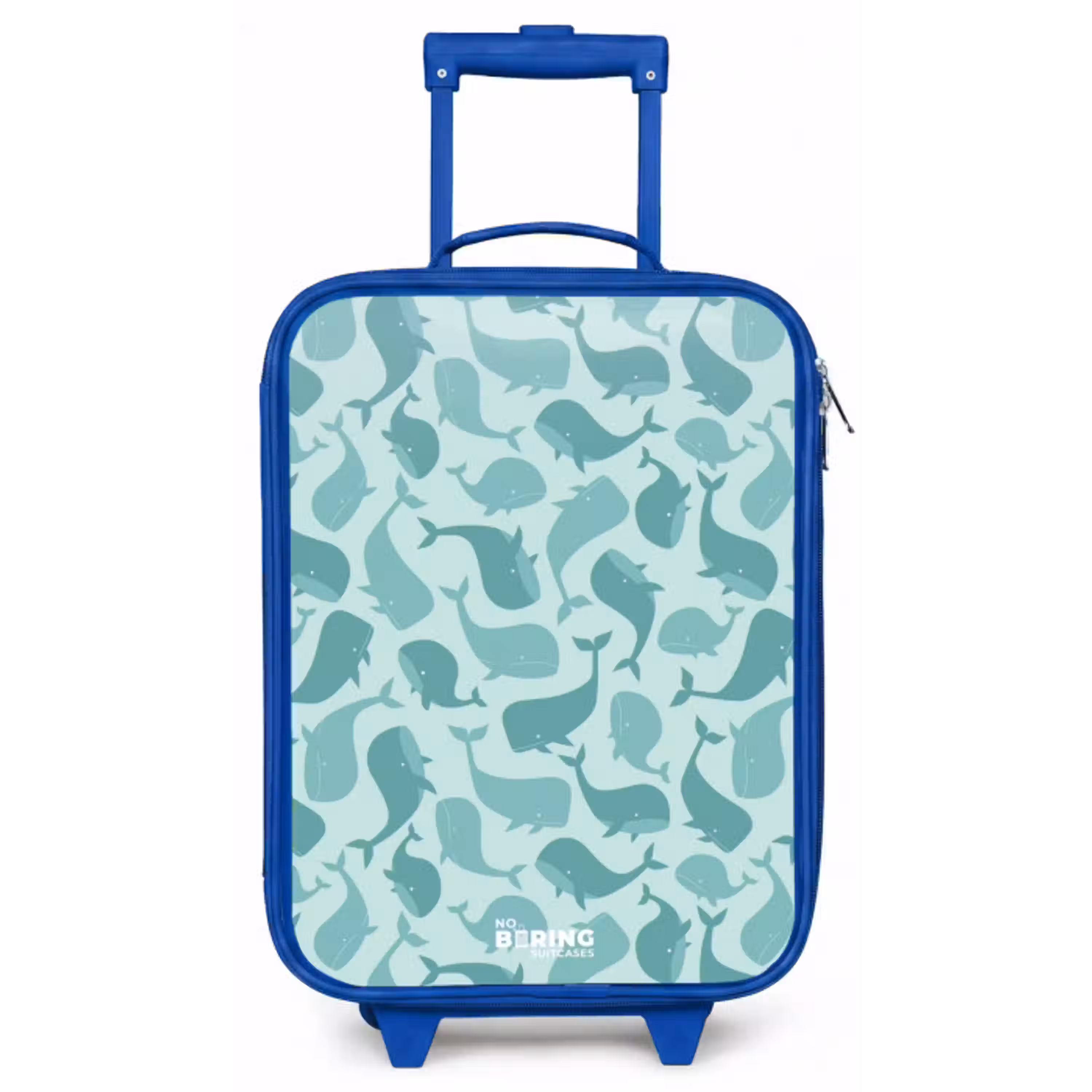 Gestileerde walvissen in tonale zeegroene tinten Kinderkoffer - Blauw klein -zz3dotto
