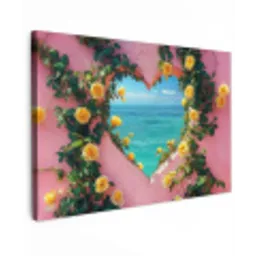 Hart - Zee - Muur Tuinposter op houten frame 2 cm dik klein -3d