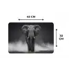 Olifant - Zwart - Wit - Rook Placemat vinyl groot -specs