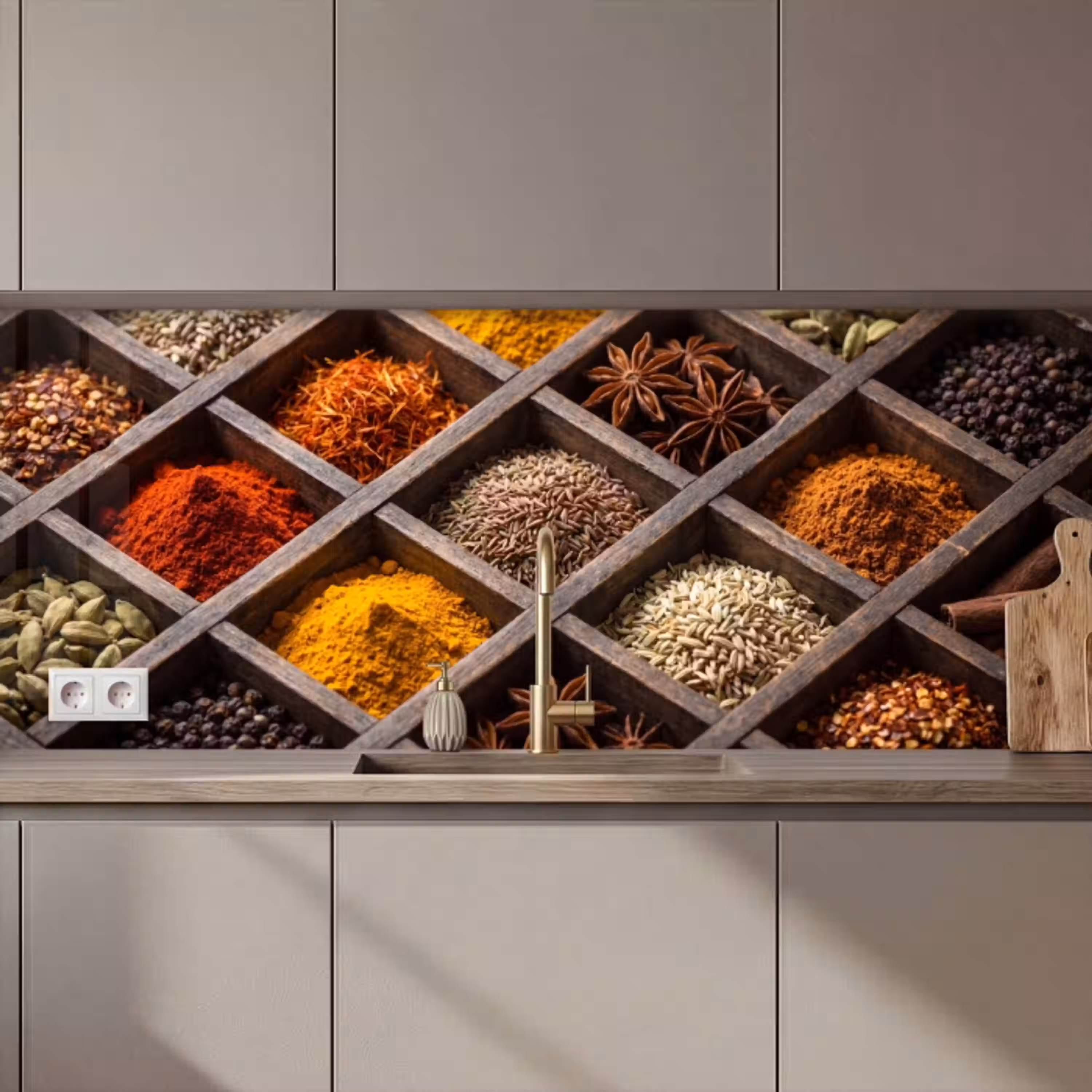 Kruiden - Houten - Eten keuken achterwand 2 middel zz_3dshopping